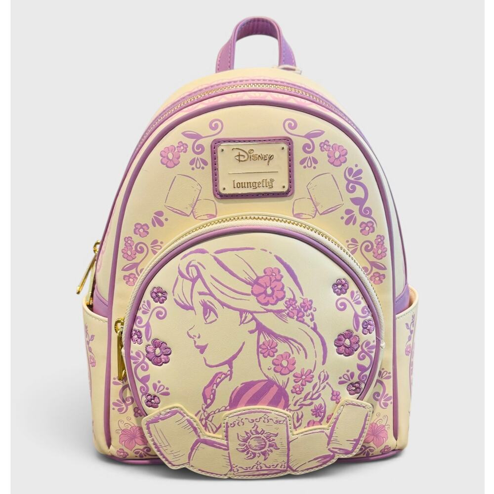 Loungefly Disney Tangled Rapunzel Sketch Floral Mini Backpack NWT